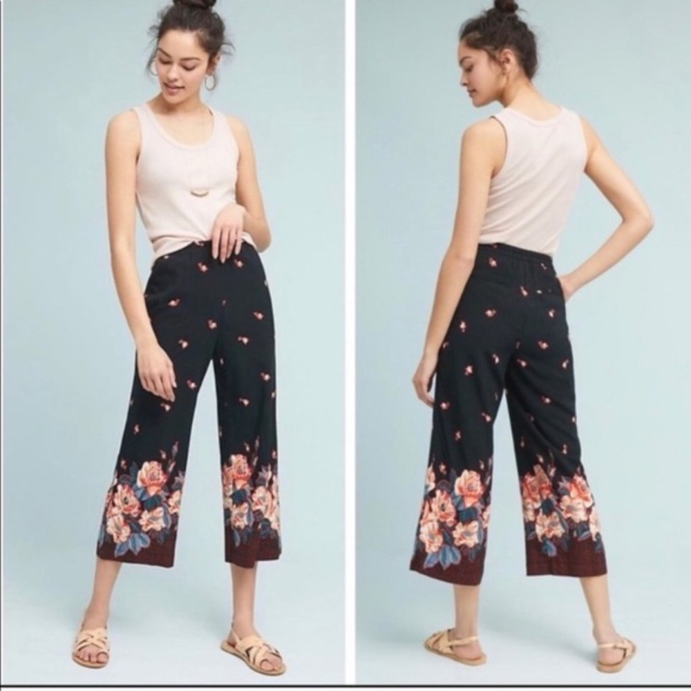 NWT Anthro Ett Twa Floral Cropped Pants SZ M